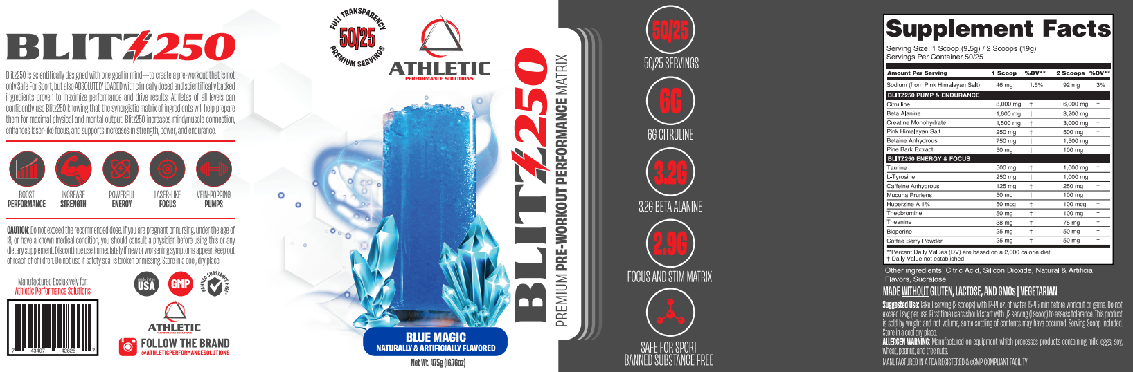 APS BLITZ250 PRE WORKOUT