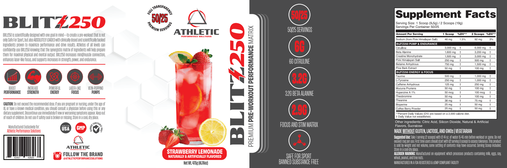 APS BLITZ250 PRE WORKOUT